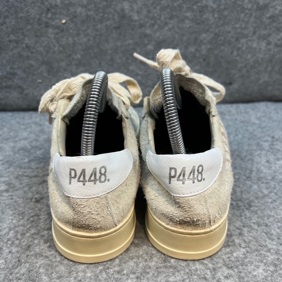 P448 Jack Macrame Women Gray & Nude Suede Woven Lace Up Sneakers Size EU 40 - Picture 7 of 9